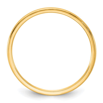10K Yellow Gold 10Ky 1mm Lightweight Half Round Band Size 5.5