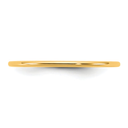 10K Yellow Gold 10Ky 1mm Ltw Half Round Band Size 6.5
