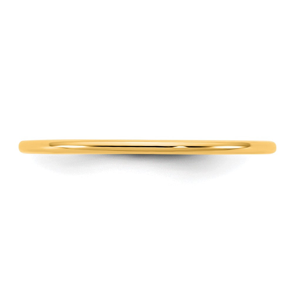 10K Yellow Gold 10Ky 1mm Lightweight Half Round Band Size 10.5