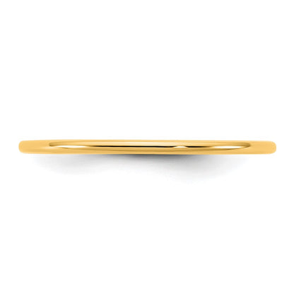 10K Yellow Gold 10Ky 1mm Lightweight Half Round Band Size 5.5