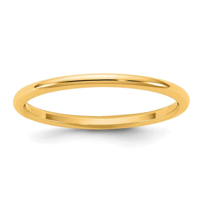 10K Yellow Gold 10Ky 1.5mm Lightweight Half Round Band Size 5