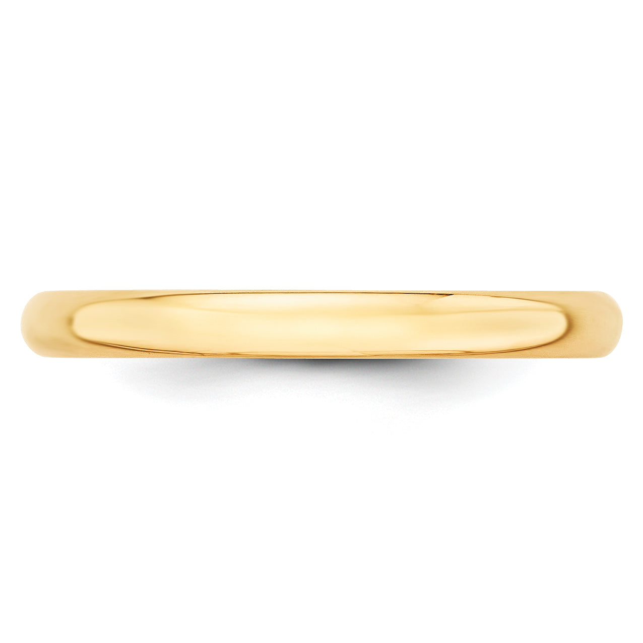 Solid 14K Yellow Gold 2.5mm Light Weight Half Round Men's/Women's Wedding Band Ring Size 10