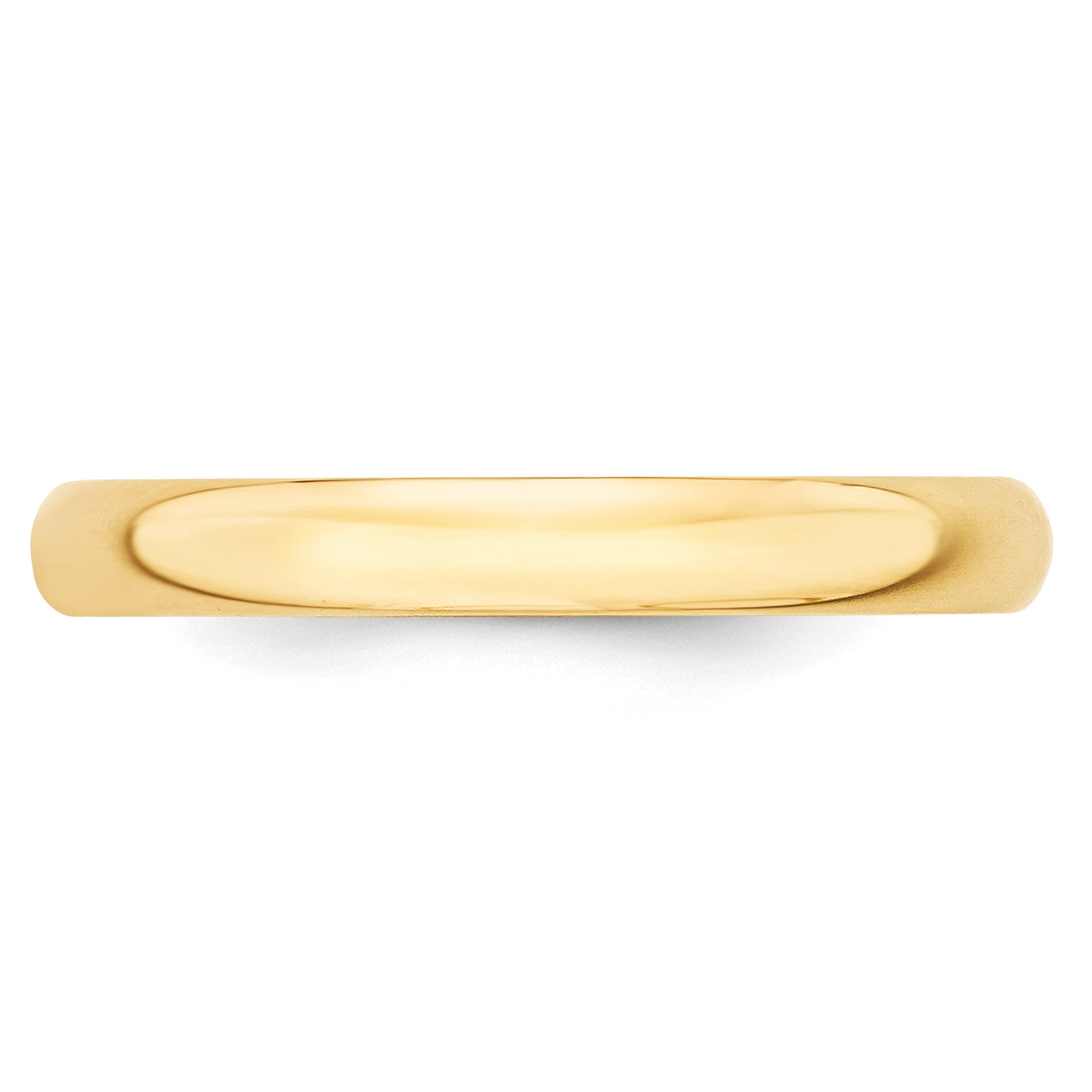 14K Yellow Gold 3mm Lightweight Half Round Wedding Band Size 10.5