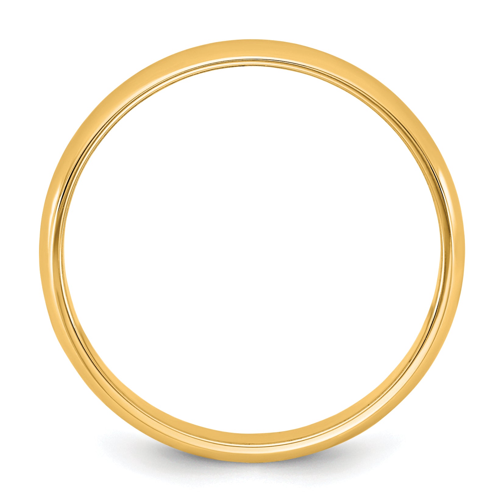 10K Yellow Gold 10Ky 3.5mm Ltw Half Round Band Size 8