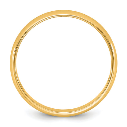 10K Yellow Gold 10Ky 3.5mm Ltw Half Round Band Size 8