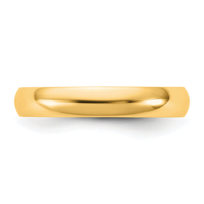 10K Yellow Gold 10Ky 3.5mm Ltw Half Round Band Size 4