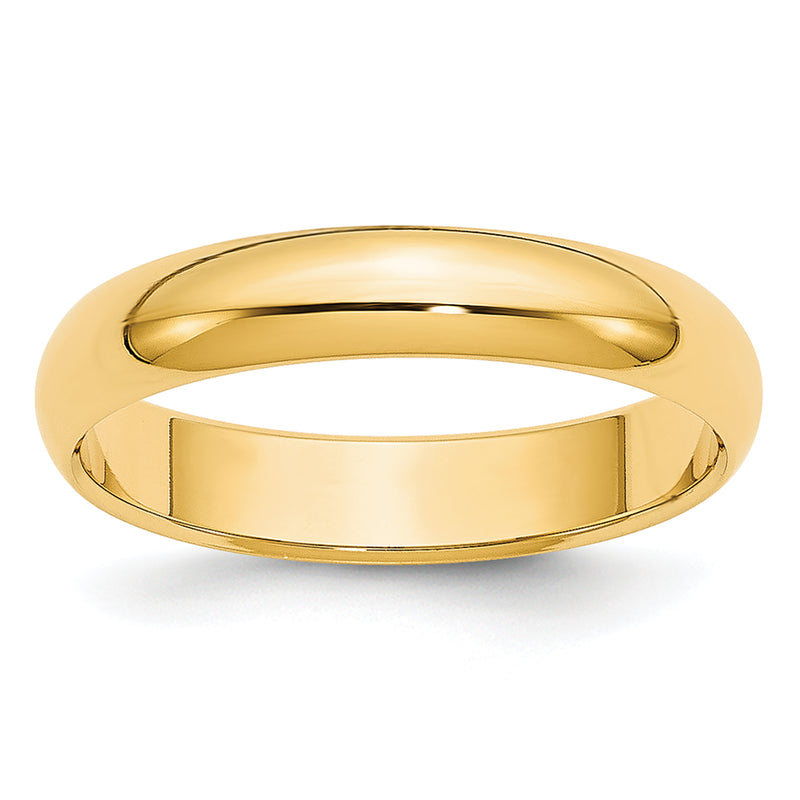 10K Yellow Gold 10Ky 3.5mm Lightweight Half Round Band Size 4