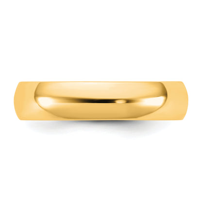 10K Yellow Gold 10Ky 4.5mm Ltw Half Round Band Size 5.5