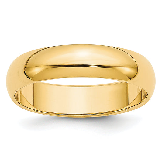 10K Yellow Gold 10Ky 4.5mm Ltw Half Round Band Size 5.5