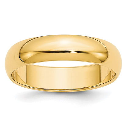 10K Yellow Gold 10Ky 4.5mm Lightweight Half Round Band Size 12