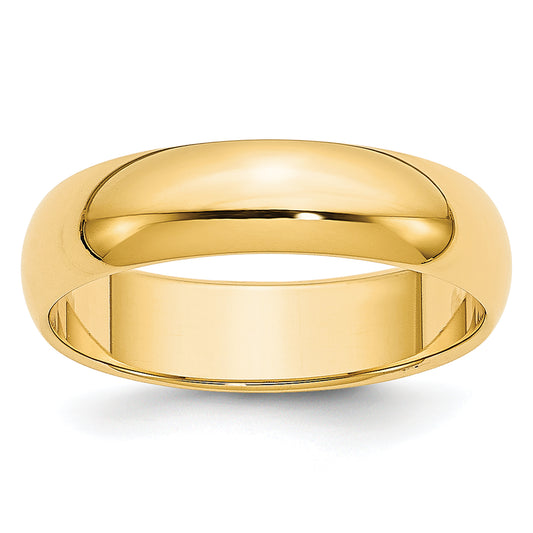 Solid 14K Yellow Gold 5mm Light Weight Half Round Men's/Women's Wedding Band Ring Size 10