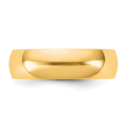 10K Yellow Gold 10Ky 5.5mm Lightweight Half Round Band Size 8