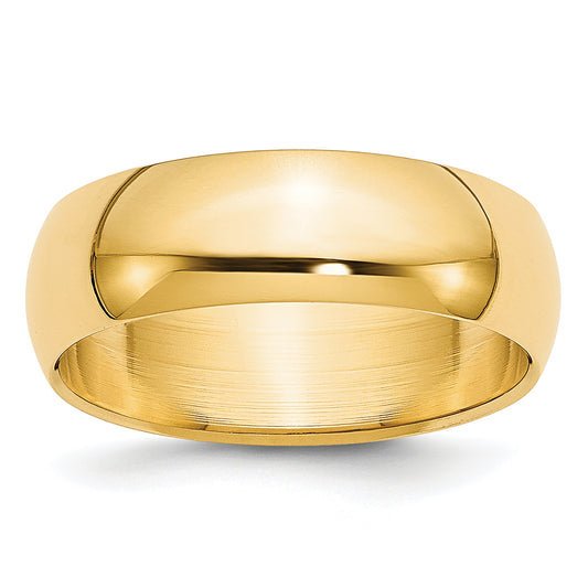 10K Yellow Gold 10Ky 5.5mm Ltw Half Round Band Size 12.5
