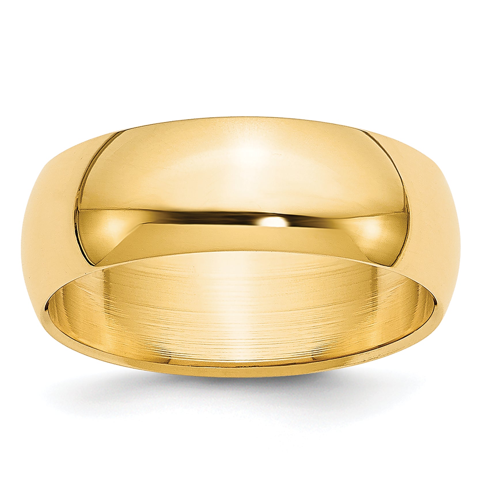 14K Yellow Gold 6mm Lightweight Half Round Wedding Band Size 10.5