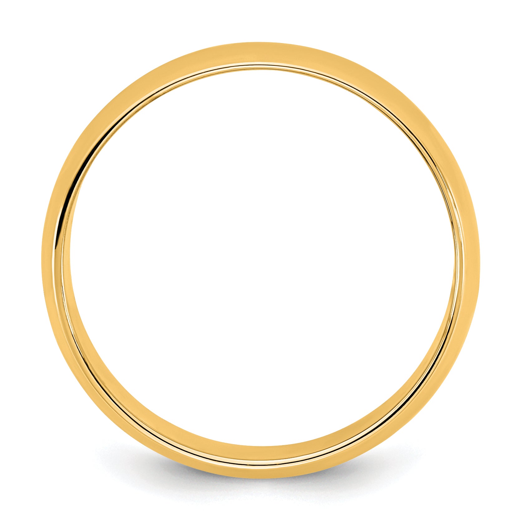 10K Yellow Gold 10Ky 6.5mm Lightweight Half Round Band Size 8