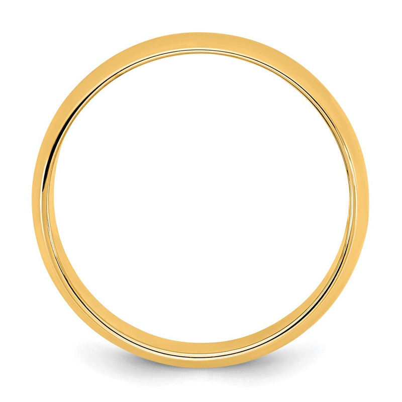 10K Yellow Gold 10Ky 6.5mm Lightweight Half Round Band Size 4