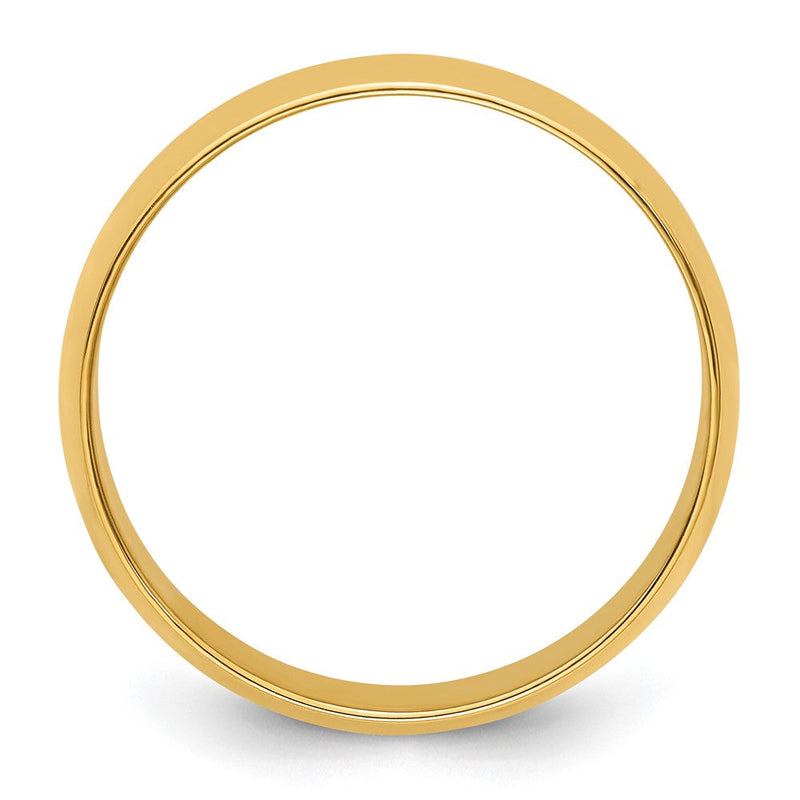 18k Yellow Gold 7mm Lightweight Half Round Wedding Band Ring