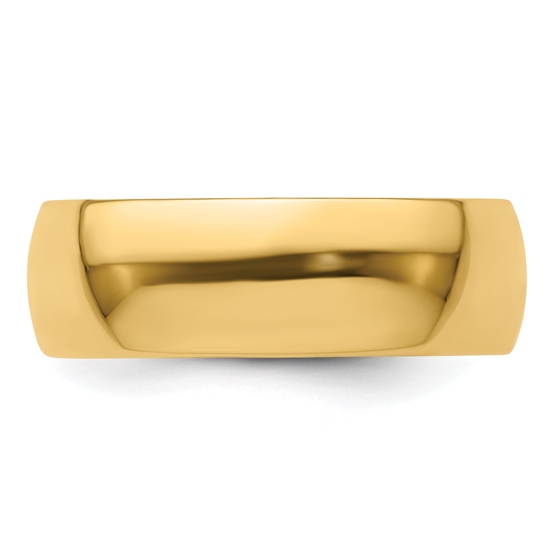 14K Yellow Gold 7mm Lightweight Half Round Wedding Band Size 10.5