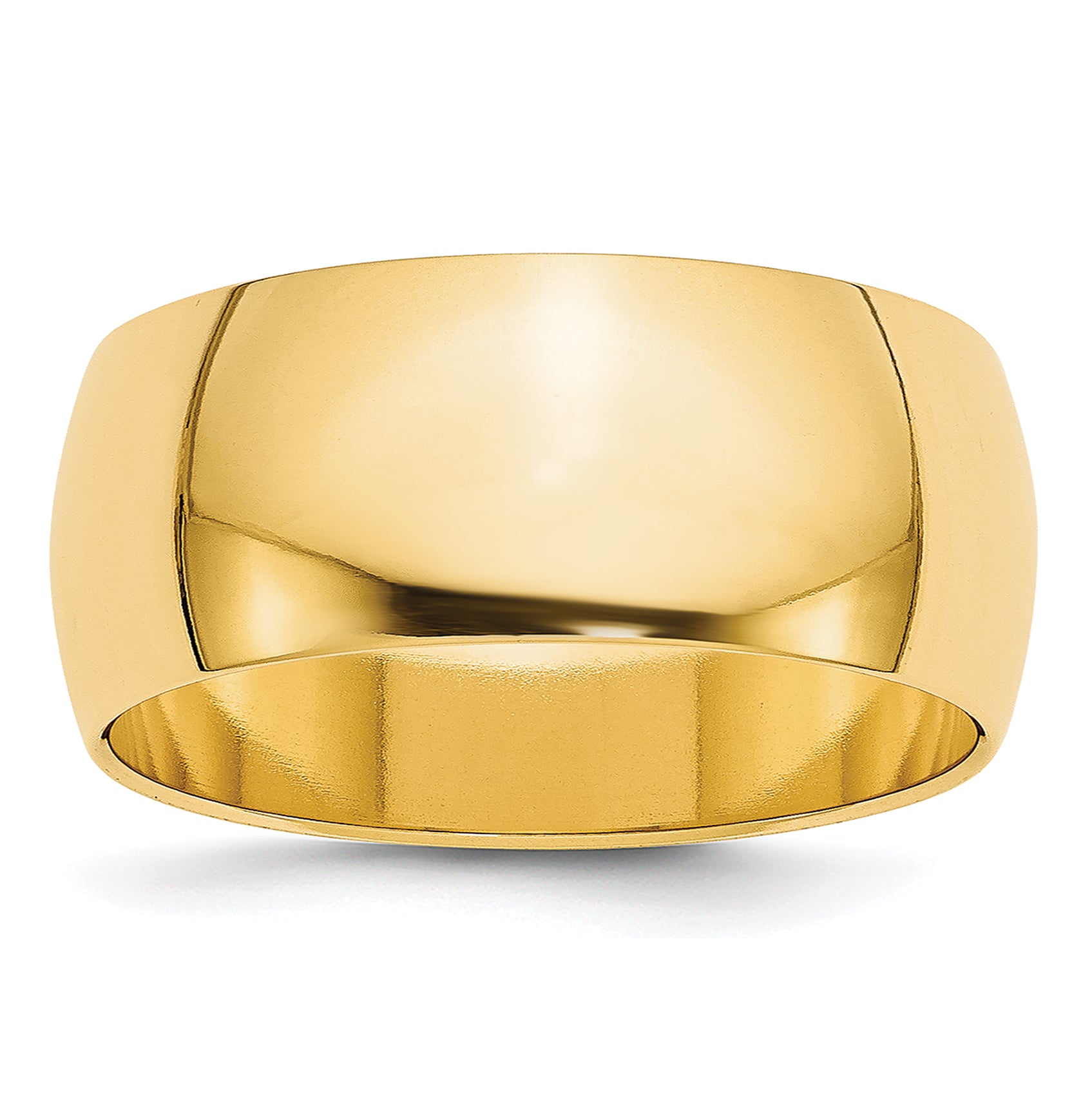 14K Yellow Gold 8mm Lightweight Half Round Wedding Band Size 10.5