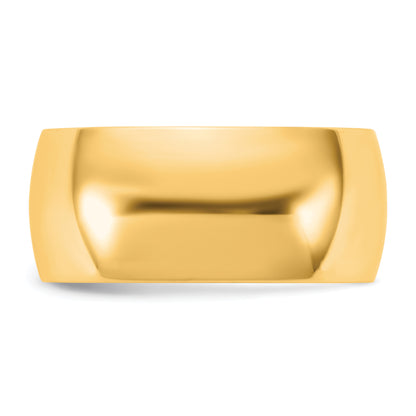 10K Yellow Gold 10Ky 8.5mm Ltw Half Round Band Size 14