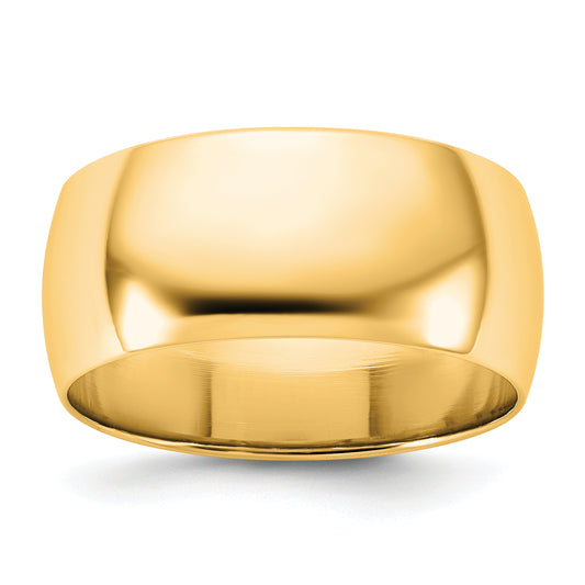 10K Yellow Gold 10Ky 8.5mm Ltw Half Round Band Size 13.5