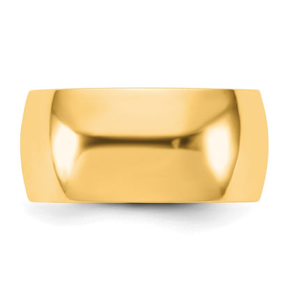 10K Yellow Gold 10Ky 9mm Lightweight Half Round Band Size 9