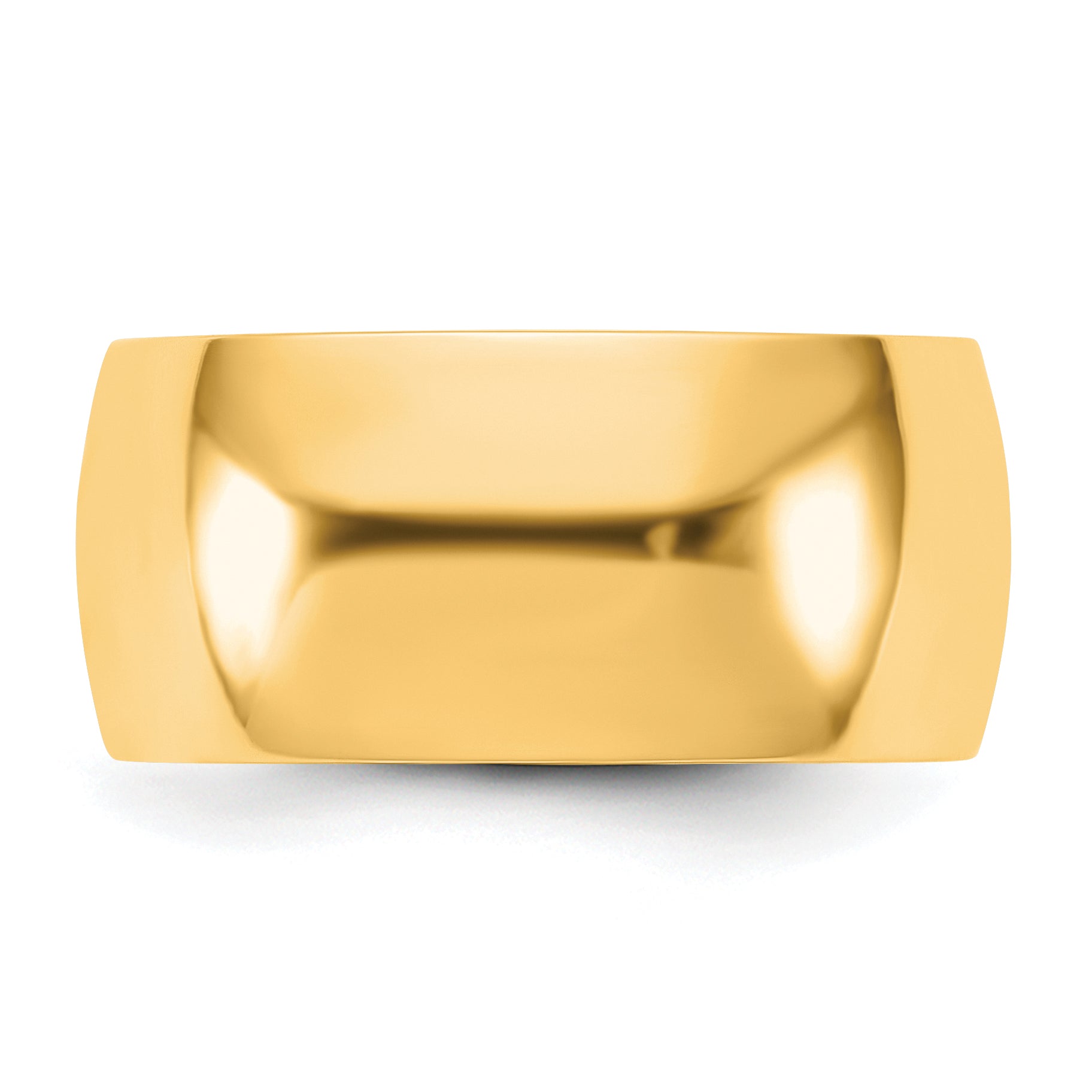 10K Yellow Gold 10Ky 9mm Ltw Half Round Band Size 9