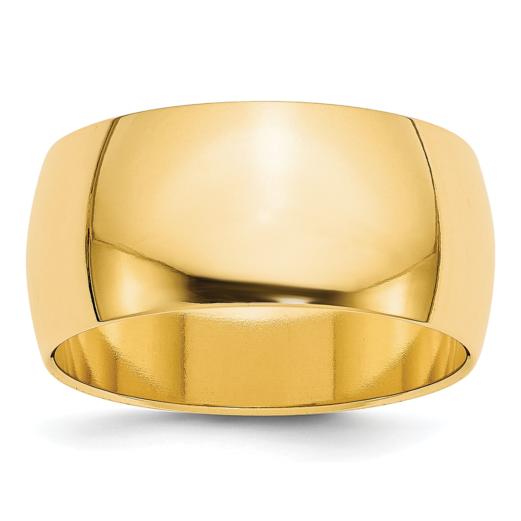 10K Yellow Gold 10Ky 9mm Ltw Half Round Band Size 9