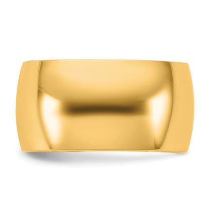 10K Yellow Gold 10Ky 10mm Ltw Half Round Band Size 9.5