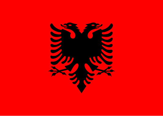 14k Yellow Gold Solid Enameled Albanian Shqiponja Flag Pendant - CUSTOM ORDER