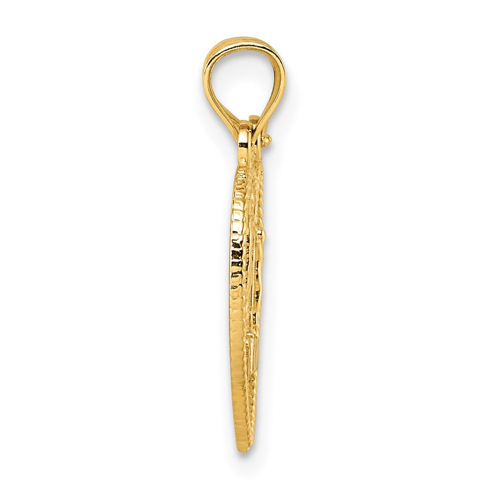 14K Yellow Gold Polished Te Amo Spanish Religious Break-Apart Heart Pendant
