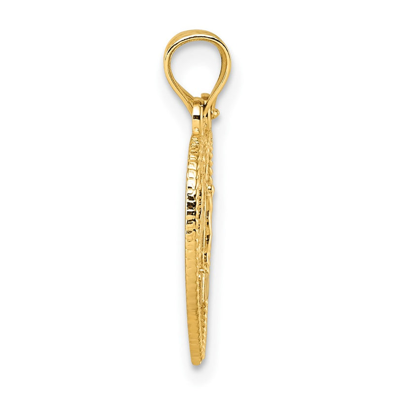 14K Yellow Gold Polished Te Amo Spanish Religious Break-Apart Heart Pendant