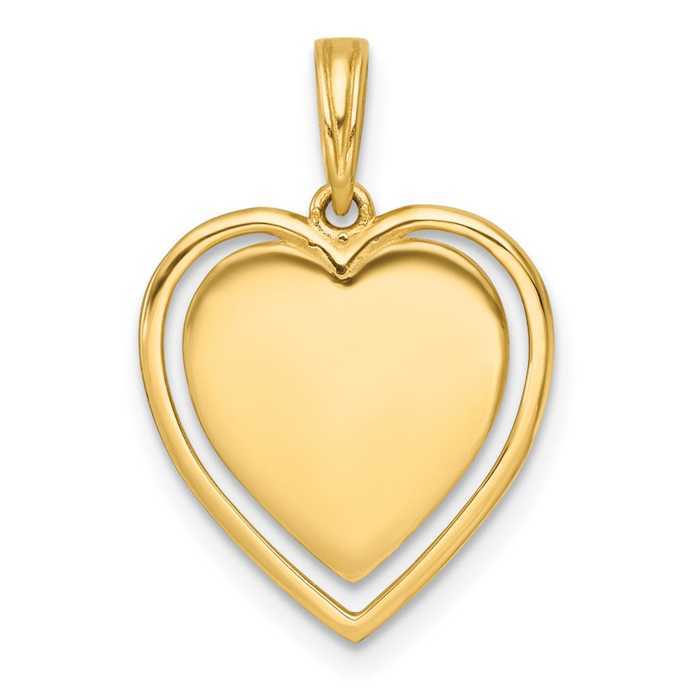14K Yellow & Rhodium with White Rhodium Polished Multi Color Enamel Eye in Heart Charm