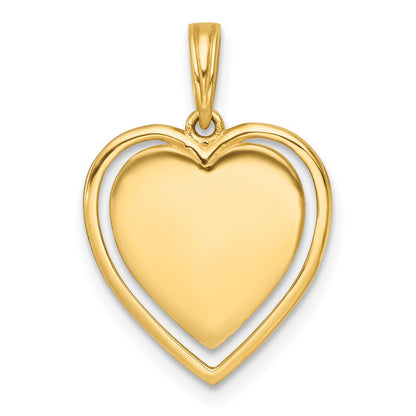 14K Yellow & Rhodium with White Rhodium Polished Multi Color Enamel Eye in Heart Charm