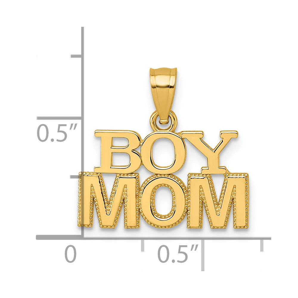 14K Yellow Gold Polished Boy Mom Pendant