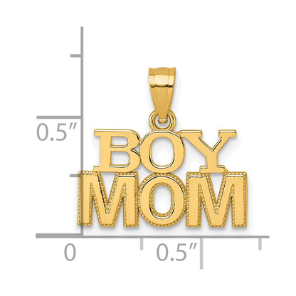 14K Yellow Gold Polished Boy Mom Pendant