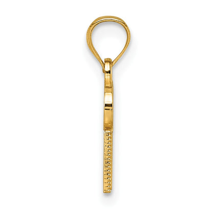 14K Yellow Gold Polished Girl Dad Pendant