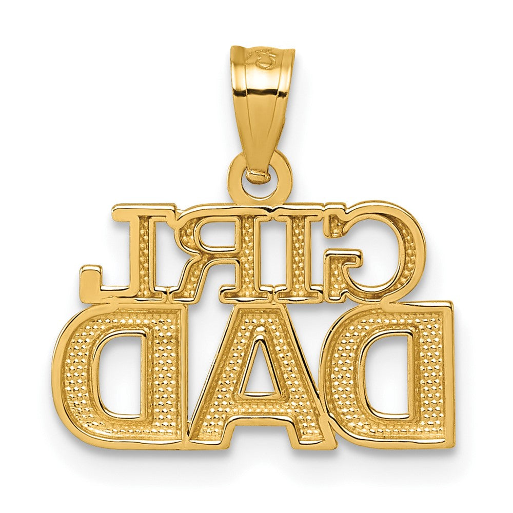 14K Yellow Gold Polished Girl Dad Pendant