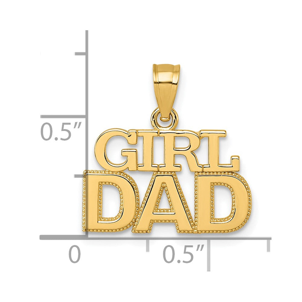 14K Yellow Gold Polished Girl Dad Pendant