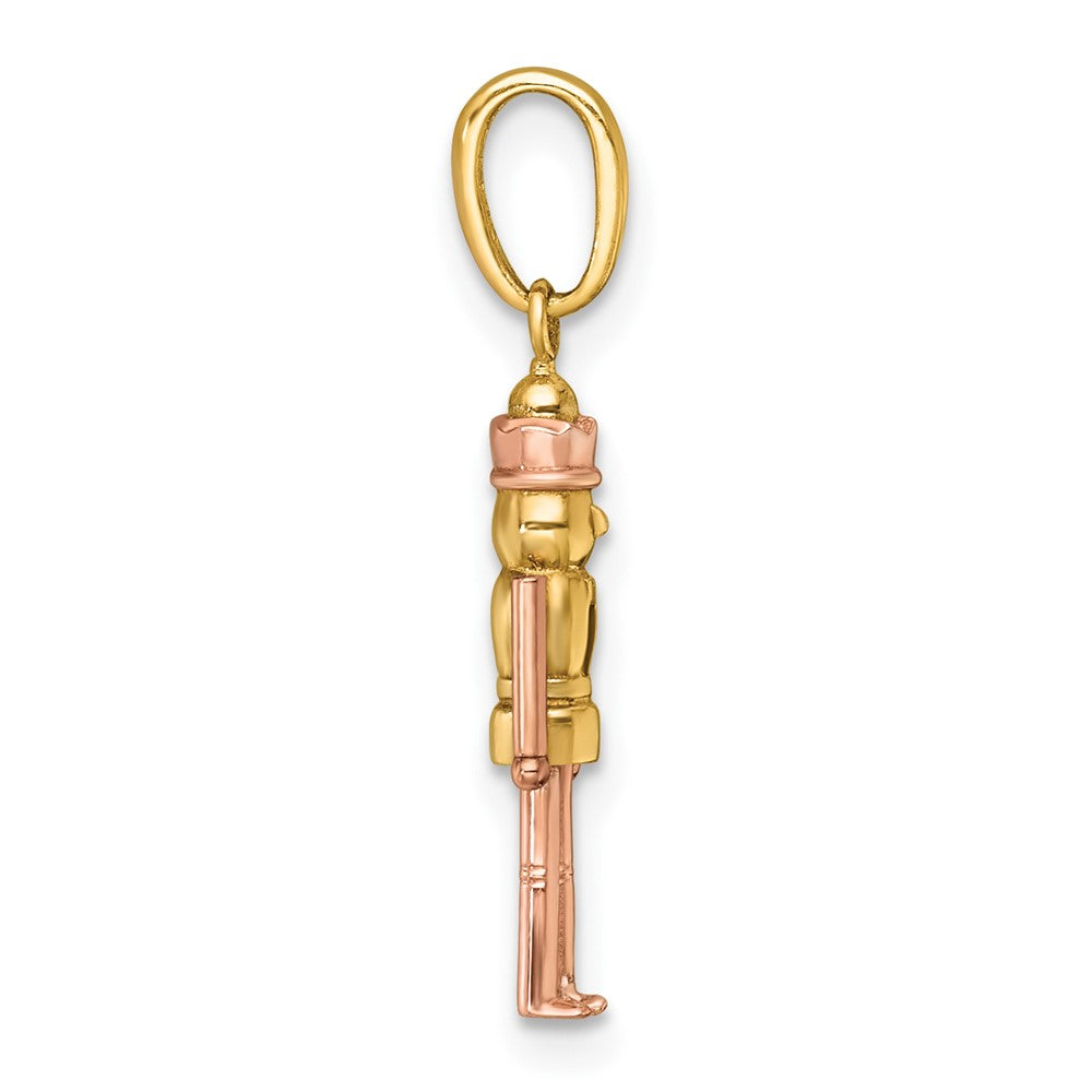 14K Yellow Gold with Rose-Plating Polished Nut Cracker Charm