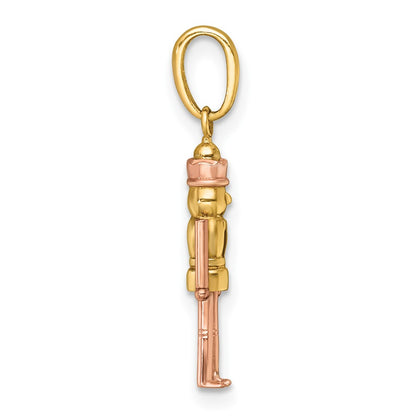 14K Yellow Gold with Rose-Plating Polished Nut Cracker Charm