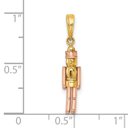 14K Yellow Gold with Rose-Plating Polished Nut Cracker Charm