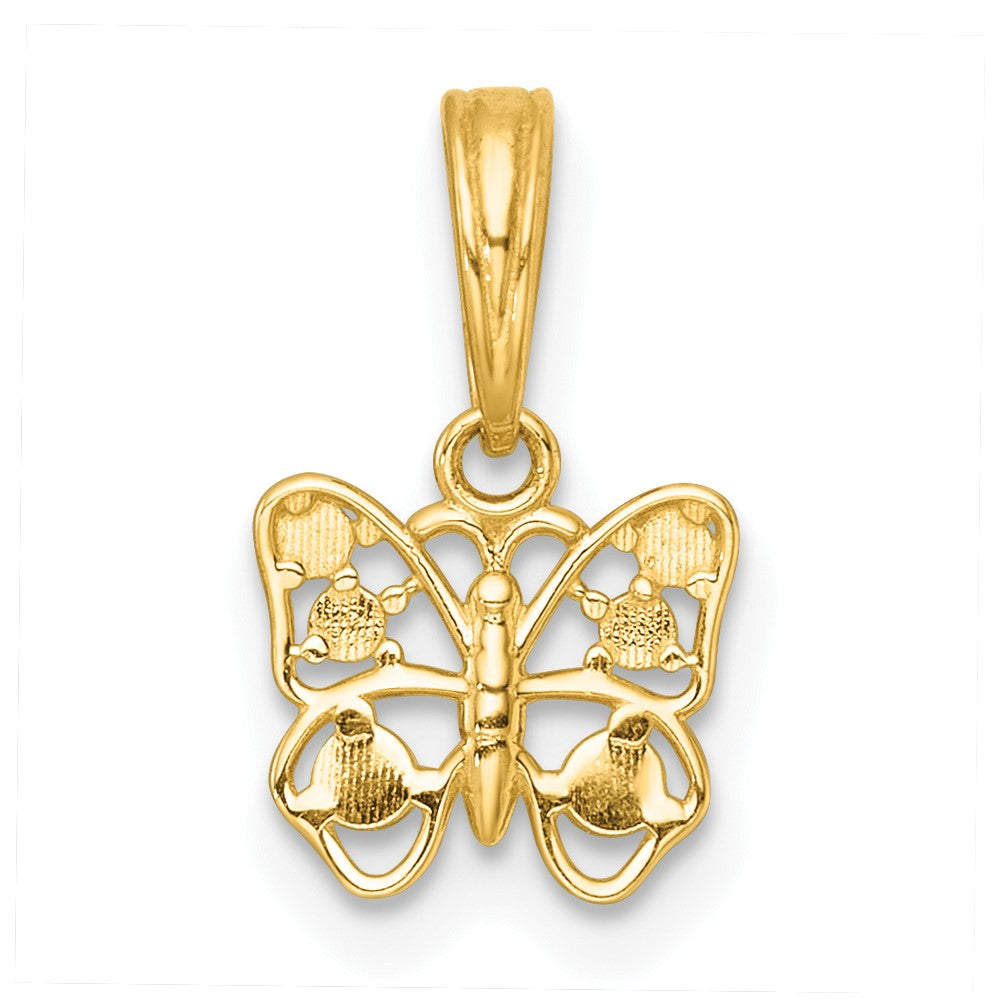 14K Yellow & Rhodium with White Rhodium Polished Butterfly Charm