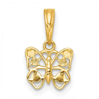 14K Yellow & Rhodium with White Rhodium Polished Butterfly Charm
