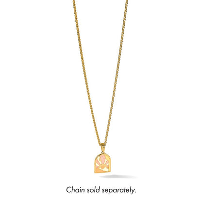 14K Yellow Gold Polished Multi Color Enamel Sunset and Moon Charm