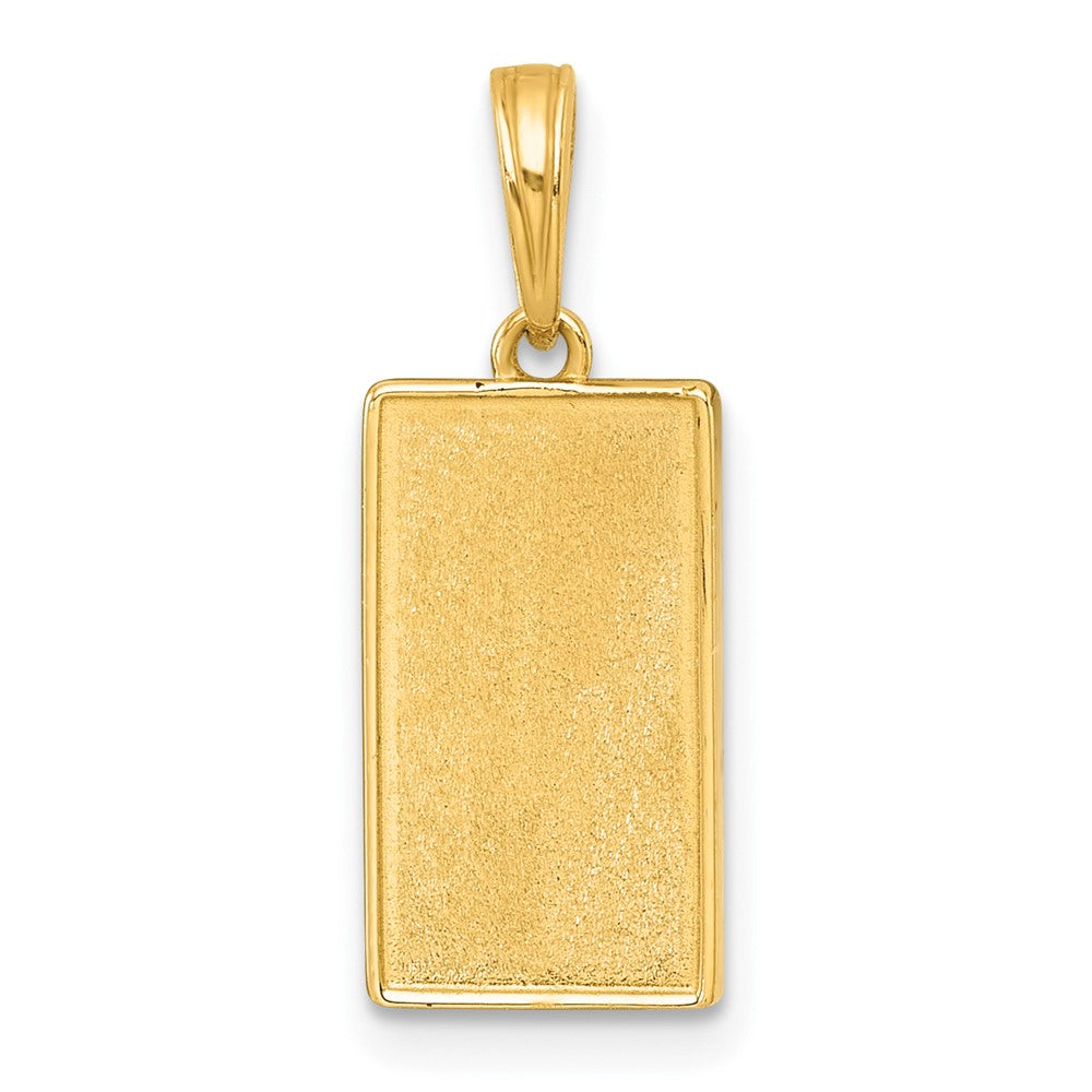 14K Yellow Gold Polished Enamel Moon Cycle Charm