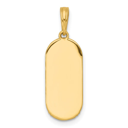 14K Yellow & Rhodium with White Rhodium Polished Enamel Sun and Moon Charm