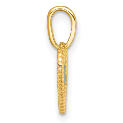 14K Yellow & Rhodium with White Rhodium Polished Waves in Heart Charm