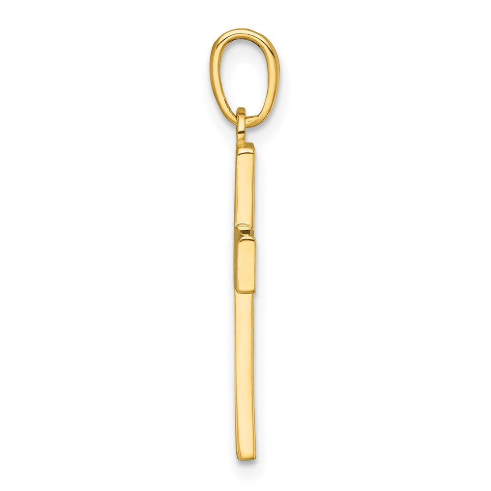 14K Yellow Gold Polished Cut-Out Cross Charm