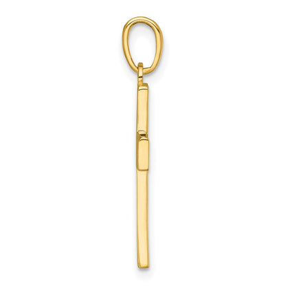14K Yellow Gold Polished Cut-Out Cross Charm